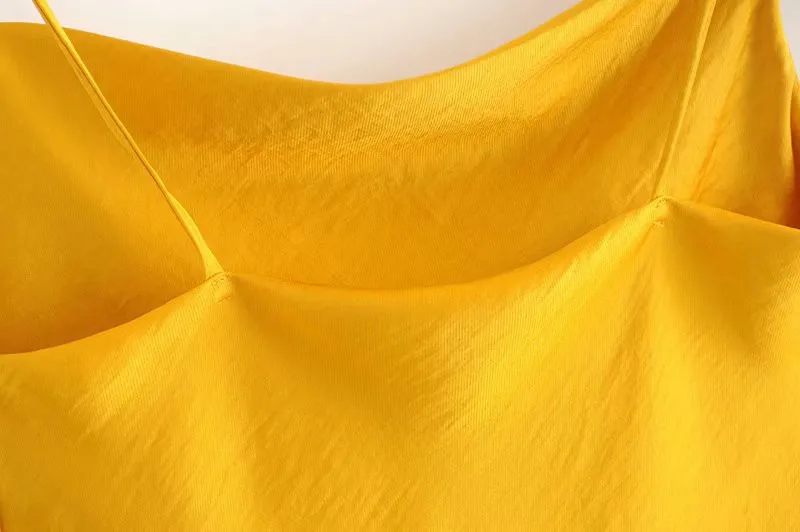 Bazaleas шикарное женское мини платье с боковой шнуровкой vestidos желтое шелковое