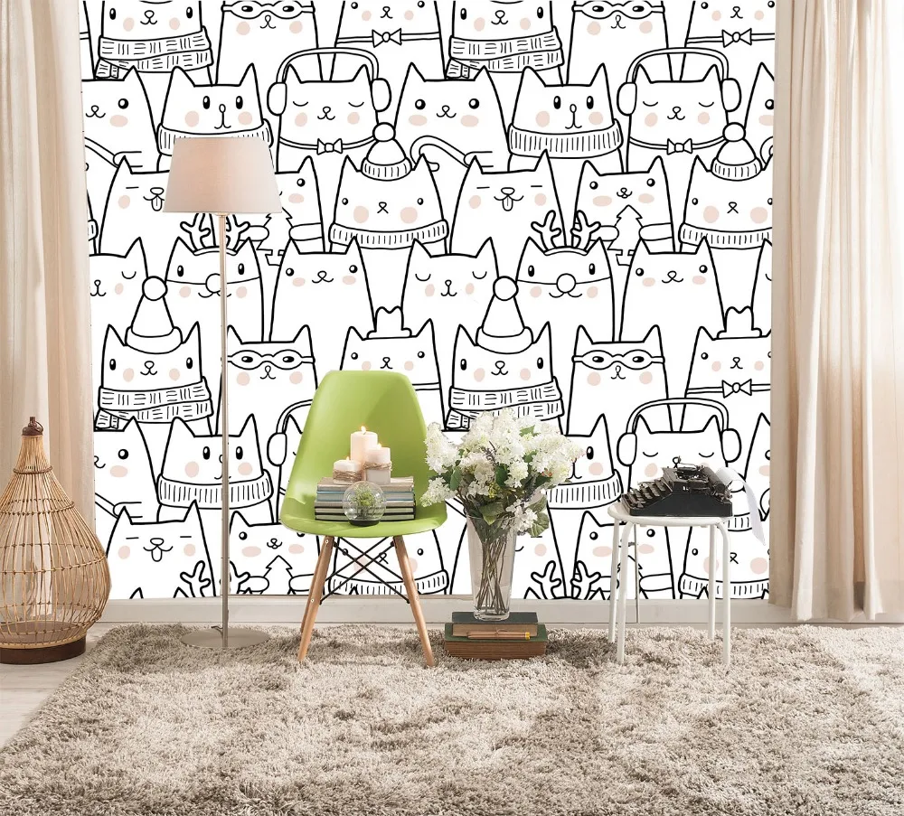 

[Self-Adhesive] 3D Christmas Cartoon Cat 36 Wall Paper mural Wall Print Decal Wall Murals