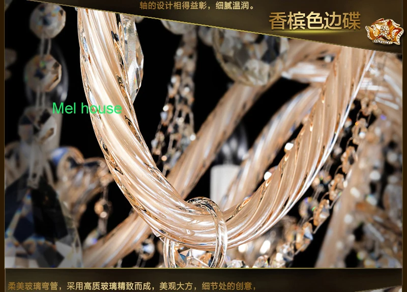 Античная свечи люстры шампанское хрустальная люстра современные фары горячая