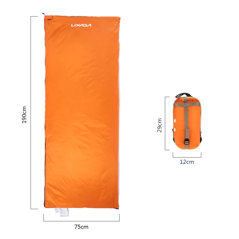 

LIXADA 190*75cm 680g Envelope Sleeping Bag Outdoor Spring Autumn Winter Sleeping Bag Ultralight Travel Lazy Bag for Camping