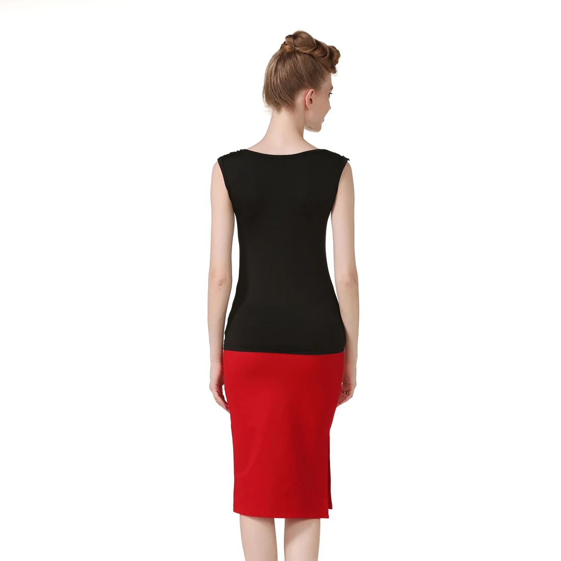 Большие размеры новинка Женская кружевная блузка сшитая без рукавов черная