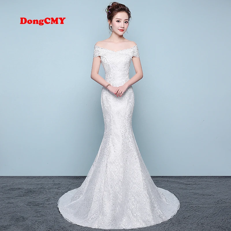 

DongCMY LD054 New Arrival long white color Mermaid bandage Wedding dress Bridal Gown