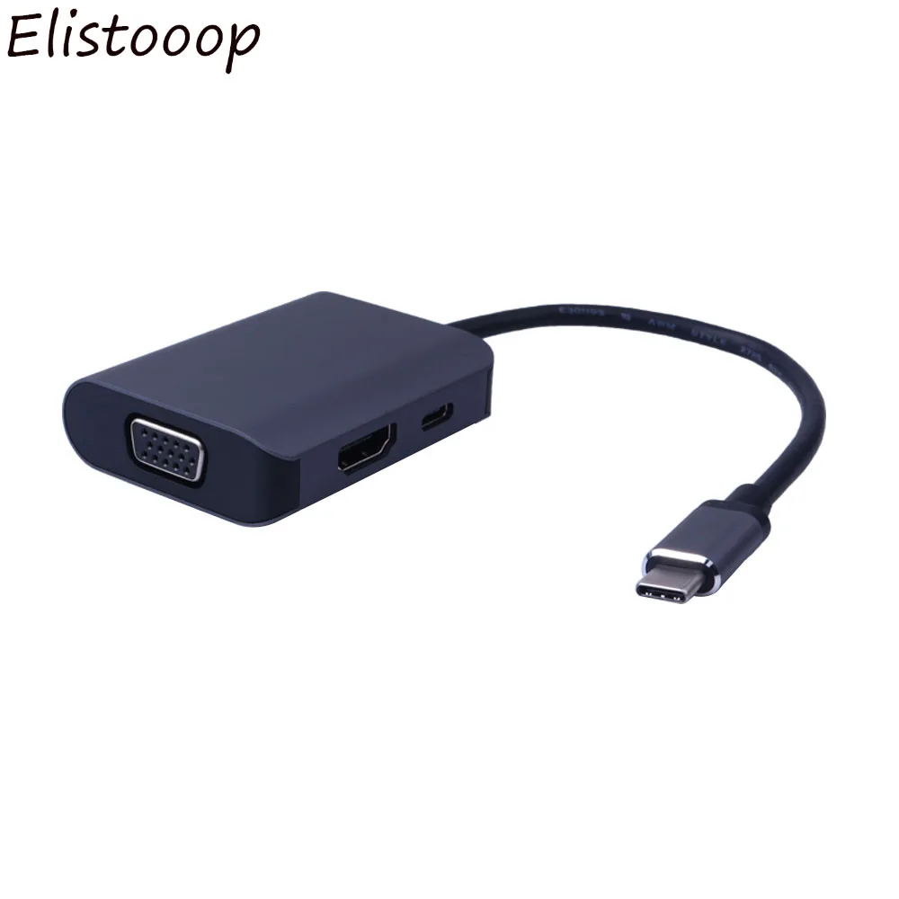 USB 3. 0 Type-C Thunderbolt 3-HDMI VGA usb-хаб 3 в 1 адаптер Dongle Dock Cable для Macbook | Электроника