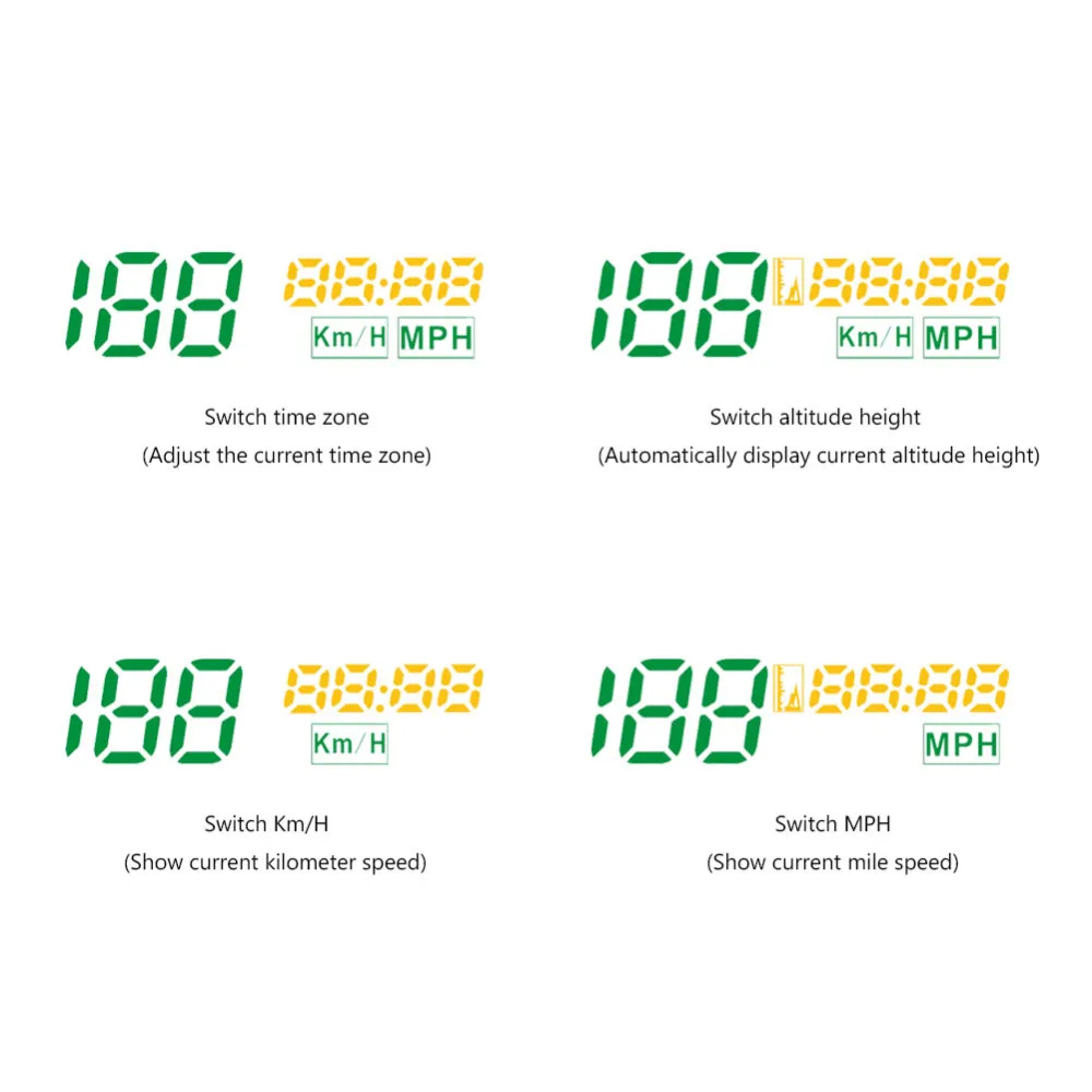 Оригинальный HUD AUTOOL X100 Универсальный head up display OBDII OBD2 и GPS Автомобильный спидометр