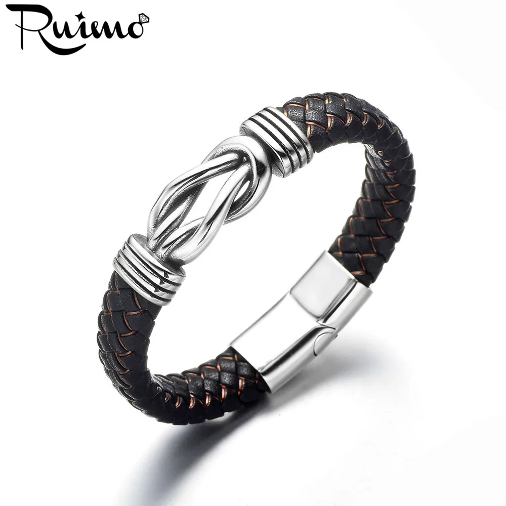 Роскошные мужские браслеты RUIMO из нержавеющей стали 316L с узлом и соединителем