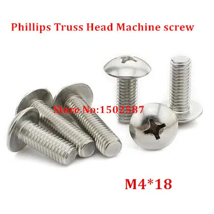 

100 шт. M4 * 18 крестовые винты с головкой из нержавеющей стали SUS304 TM