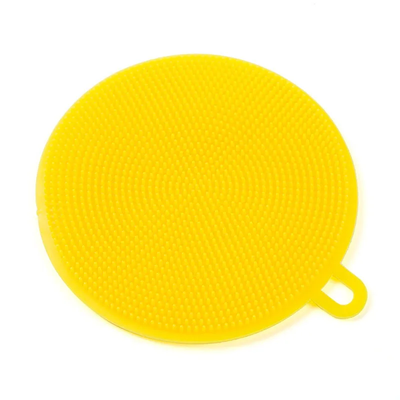 Yellow MICCK силиконовая миска для посуды многофункциональная Чистящая Щетка Очищающая подставка для кастрюли щетка для мытья кухонной щетки инструмент для мытья - Цвет: Yellow