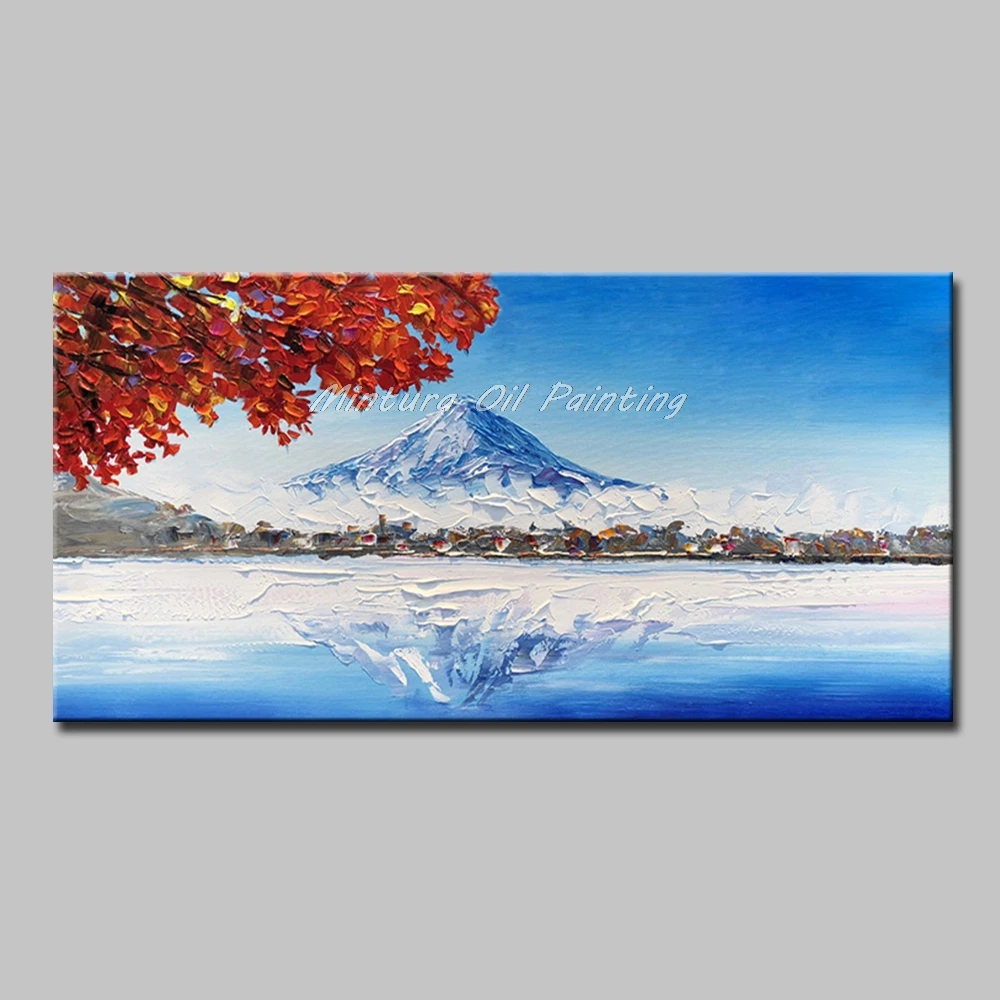 Картина маслом Mintura Ручная роспись Акриловая канва пейзаж красивое крепление Fuji