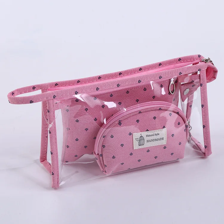 

3pcs/set Transparent PVC Cosmetic Bag Women Makeup Bags with Cosmetics Pouchs for Travel Ladies Pouch Women Cosmetic Bag