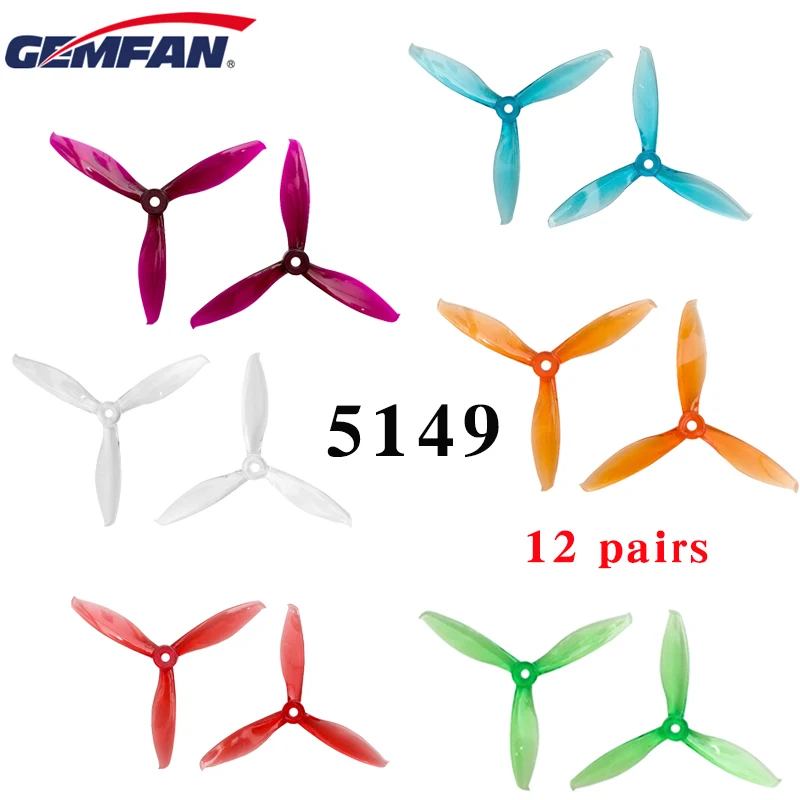 Пропеллеры Gemfan 5149 6 дюймов 5 с тремя лезвиями совместимы F40PRO 24 шт./12 шт.|Детали и