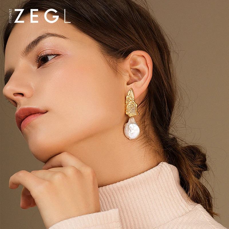 Женские серьги ZEG металлические в стиле бохо асимметричные капли женские