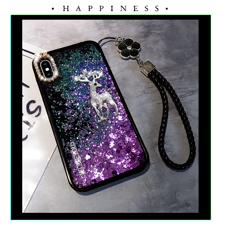 Чехол для Xiaomi Redmi 4 4X 6 6A 5 5A 5Plus note4X 5Pro Christmas love stars liquid quicksand elk solf Задняя накладка