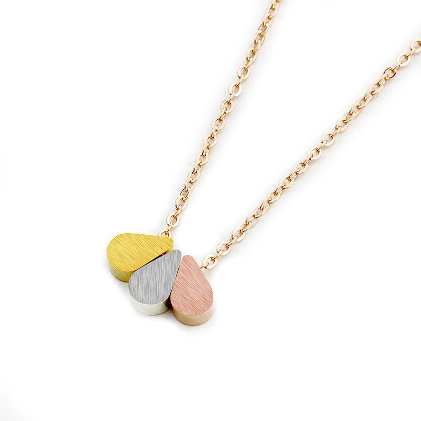 Подвеска капля из нержавеющей стали цвета розового золота|necklace women|pendant necklacevintage