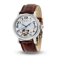 leisure automatic mechanical genuine leather waterproof watch with rome digital business for various occasions m172s brown