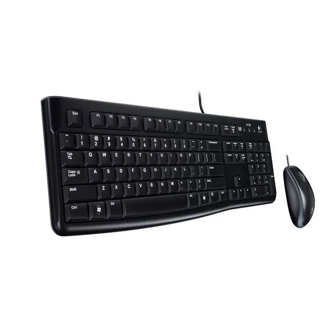 Настольный компьютер logitech MK120 Стандартный проводной USB QWERTY черный мышь в
