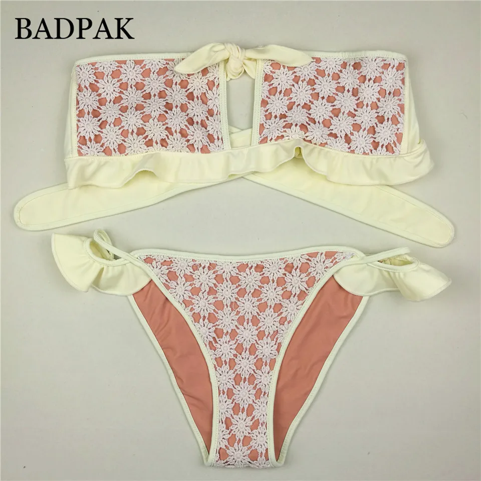 Badpak крючком бикини повязку из двух частей Плавание костюм ванный комплект Одежда