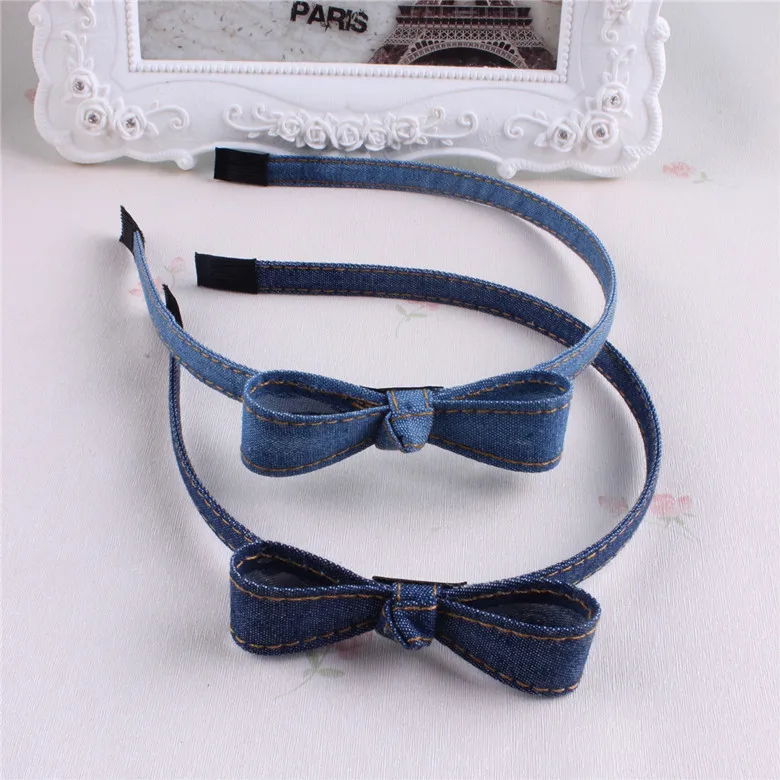 

Женские джинсовые резинки для волос, синие джинсовые Резинки ручной работы с бантиком для отдыха, аксессуары для волос в Корейском стиле