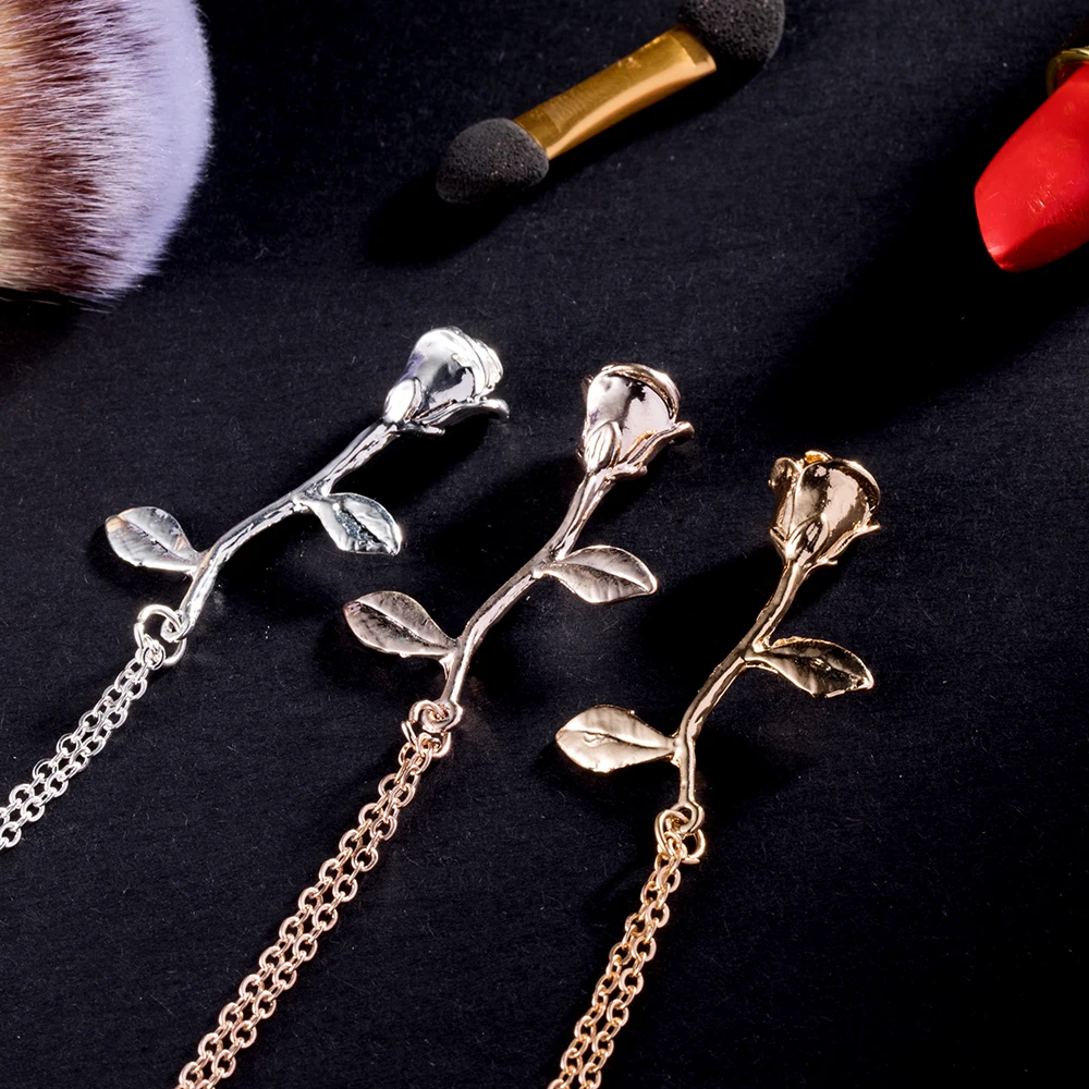 Женское ожерелье с цветком розы 3 цвета|rose flower necklace|flower necklacefashion necklace |
