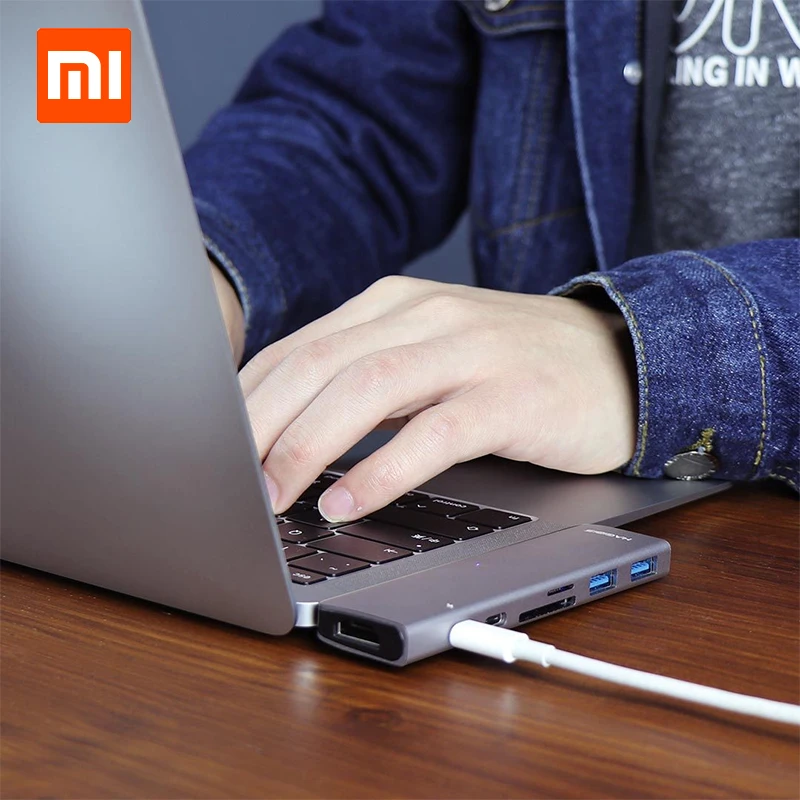 Адаптер для зарядки Xiaomi hagxiaomi USB Type-C 7 в 1 TF/SD/PD/2 USD 3 0/HUB HDMI зарядное устройство Macbook