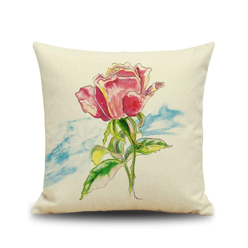 

HTEXQ Decorative Painting Flowers Pattern Cushion Cover 45X45Cm Capa de Dlmofada Sofa Car Bedding Decorative Throw Pillow Case
