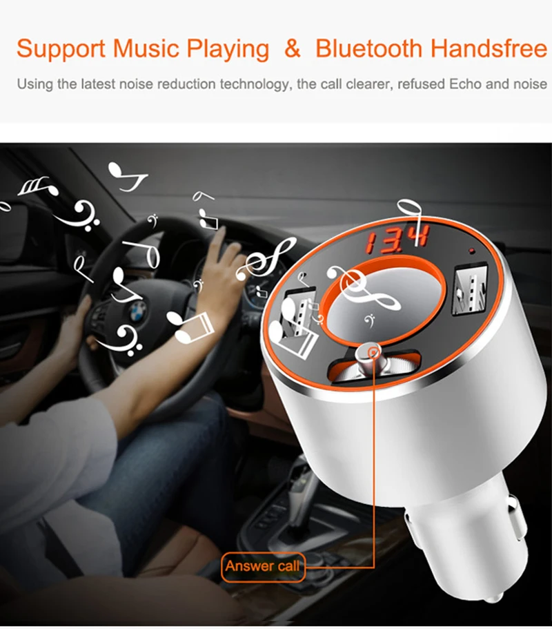 JINSERTA автомобильный стиль Bluetooth fm-передатчик Handsfree Dual USB зарядное устройство APE FLAC WMA без потерь стерео музыка MP3 плеер