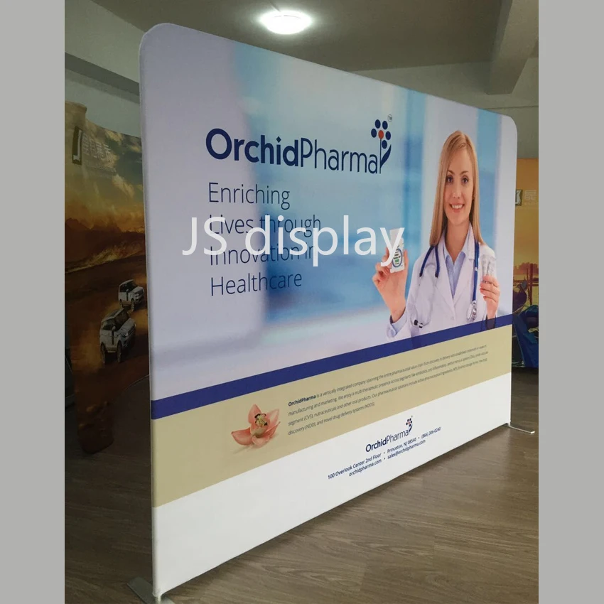 10 футов прямой Натяжной тканевый тюбик выставочный стенд всплывающий Стенд