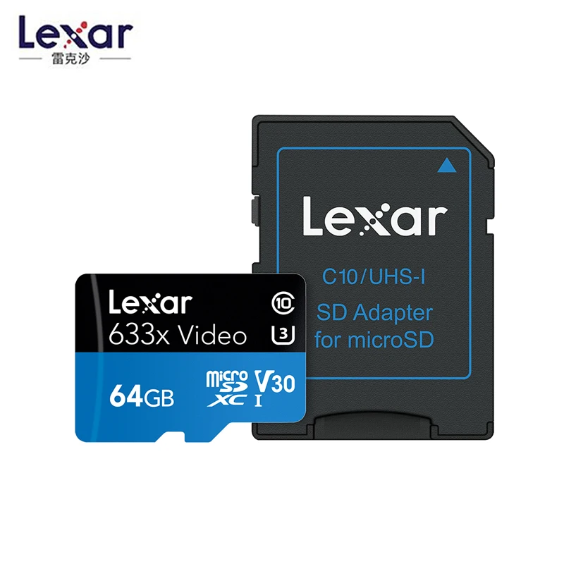 Lexar 633x95 MB/s Micro SD 256G 512G карты 32gb SDHC класс 10 64G 128G карта памяти SD адаптер для Gopro nintendo switch