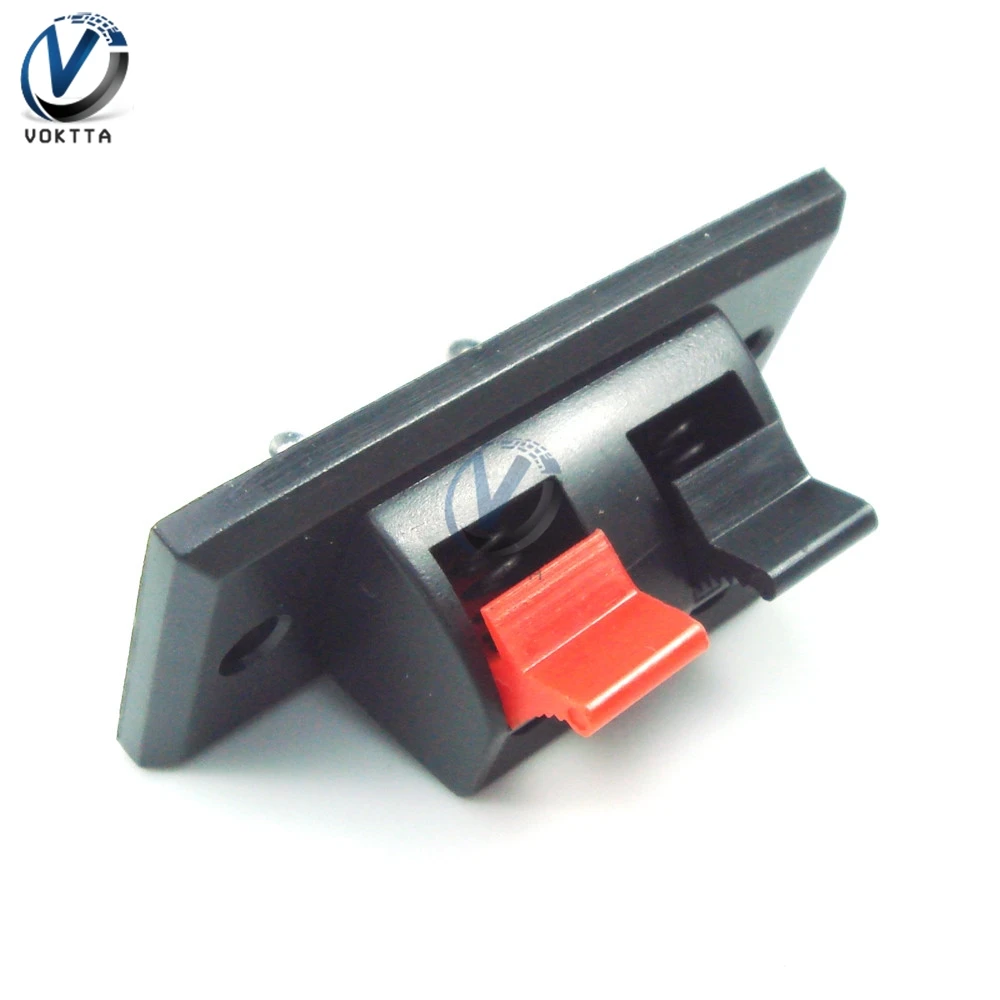 5PCS 2 Way Spring Push Release Connector Plate Speaker Terminal Strip Block Rated Load AC 50V 3A AWG 24-16 Wire Range | Обустройство