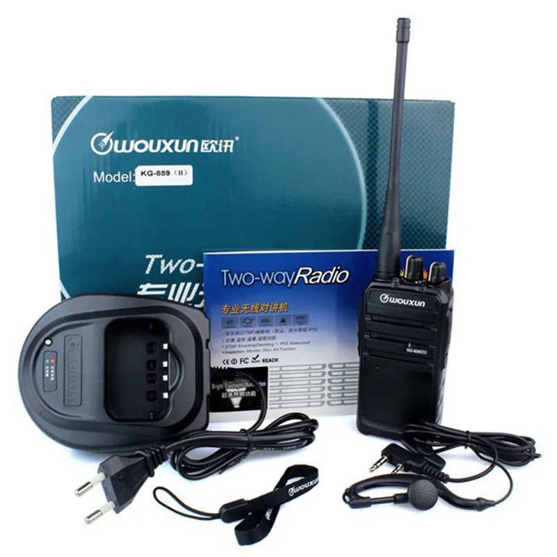 

DHL Бесплатная Доставка 5 шт. Портативный иди и болтай Walkie Talkie WOUXUN KG-859 II) 5 Вт UHF 400-519,995 МГц 16CH DTMF VOX FM SOS сигнал тревоги