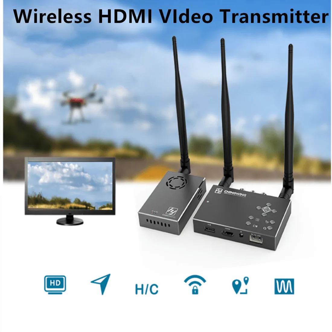 Более 30 км Беспроводная HDMI Передача изображения 100-900 МГц Full HD 1080P COFDM цифровой FPV беспроводной видео передатчик
