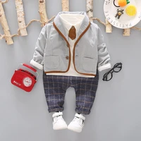 3pcs toddler tie formal clothes set baby boy outfit suit spring autumn cotton children outerwear kids clothing suit outfit 1 4y
