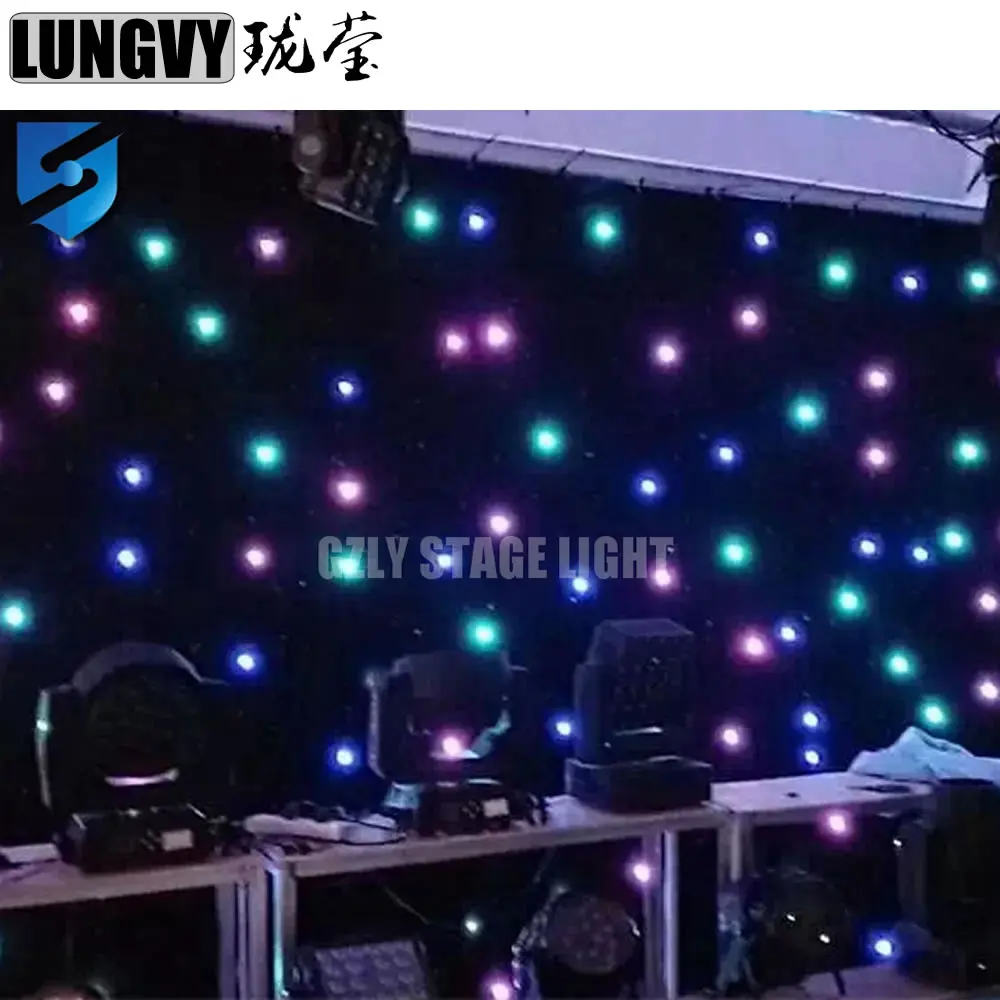 Бесплатная доставка 2 м * 3 супер яркая многоцветная ткань со звездами и