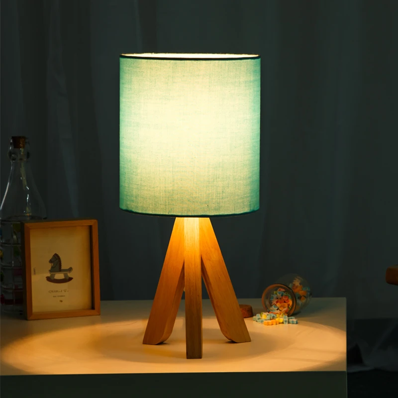 Светодиодсветодиодный настольная лампа в скандинавском стиле деревянная
