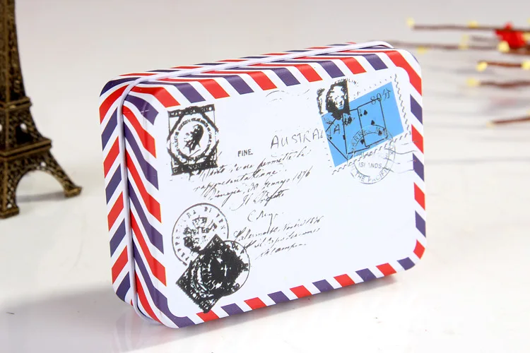 1 шт. расстояние буквы маленькая жестяная коробка канцтовары в стиле ретро из