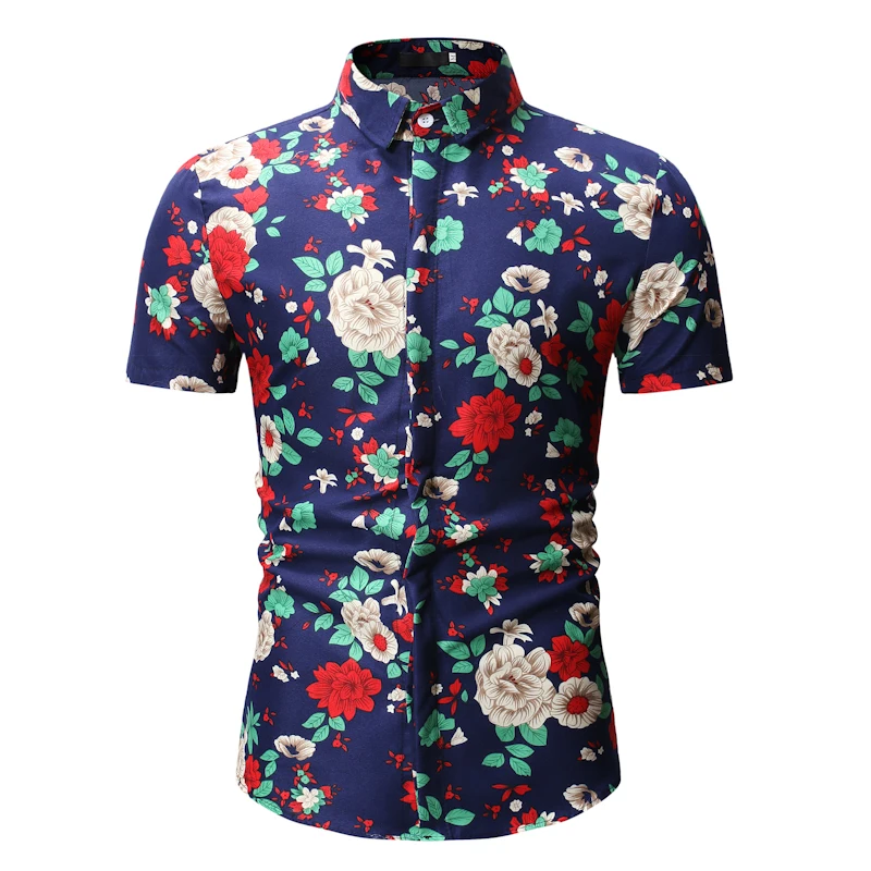 2020 новинка моды летнего сезона мужская рубашка Slim Fit с короткими рукавами и