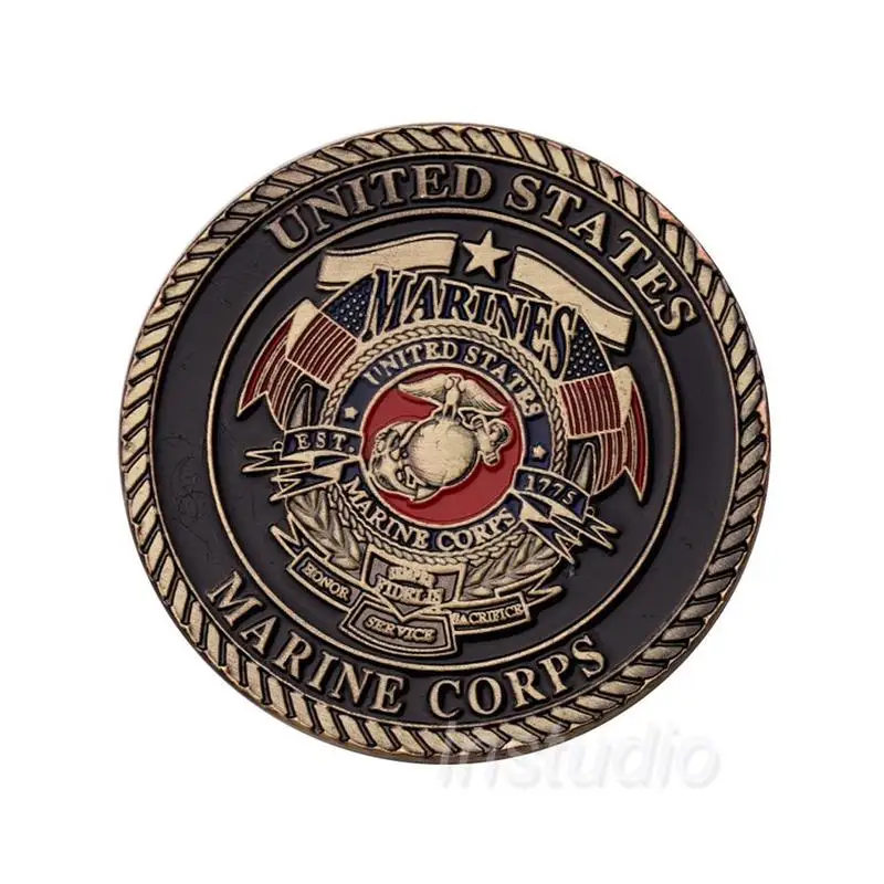 Морской корпус США Est. 1775 Semper Fidelis отпустите собак войны морской USMC Devil Dogs Challenge