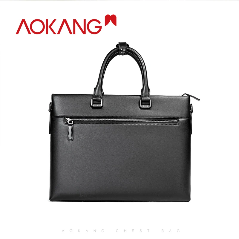Aokang 2019 мужские деловые портфели сумки черные синие из натуральной кожи