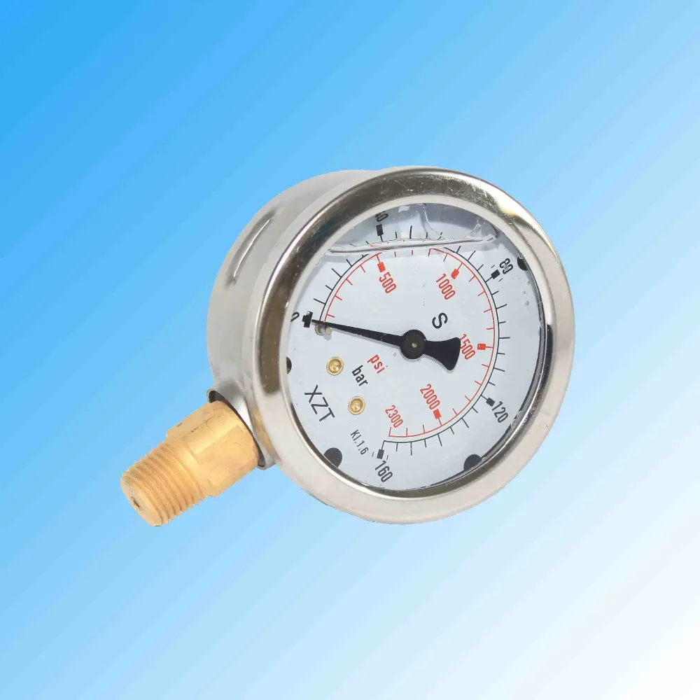 XZT гидравлический манометр 160BAR/2300PSI (NPT1/4) 63mm базовый вход|entry| |