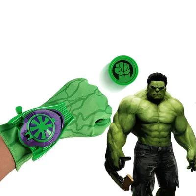 Hulk Горячая супергерой Человек-паук Маска+ перчатки пусковая установка детская игрушка наручные пусковые установки Хэллоуин Косплей Костюм для детей подарок на вечеринку - Цвет: Hulk