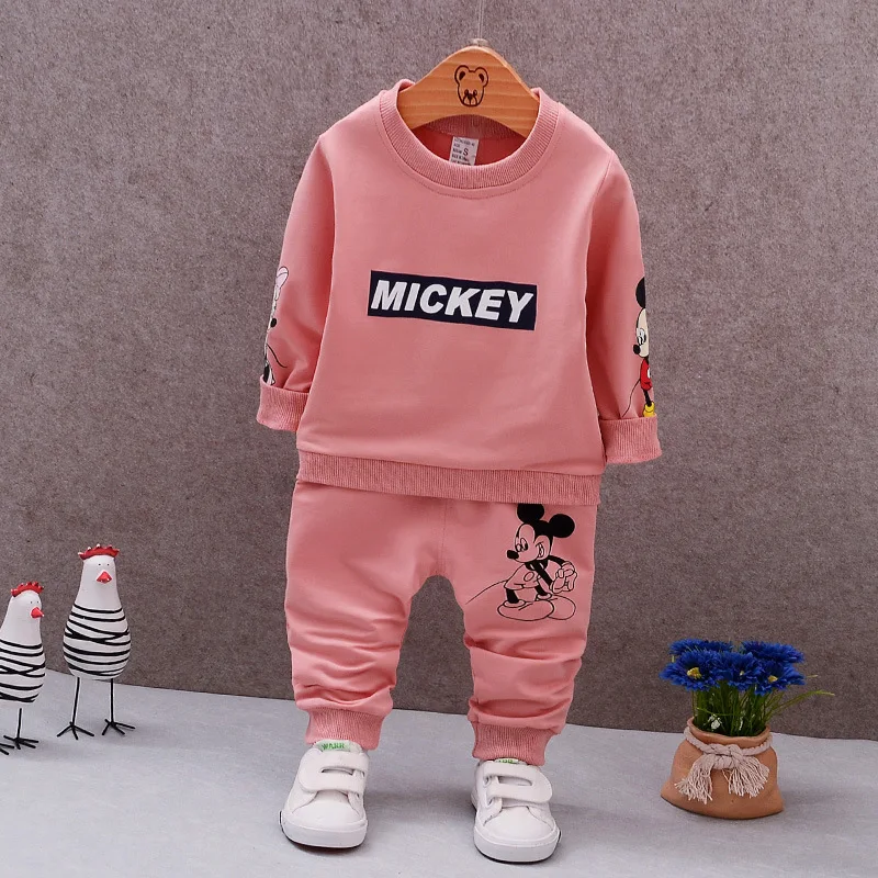 Autumn Boys Clothing Sets Mickey Baby Children Fashion Cotton Sweatershirt T Shirt and Pants Suits Kids Clothes Costume |