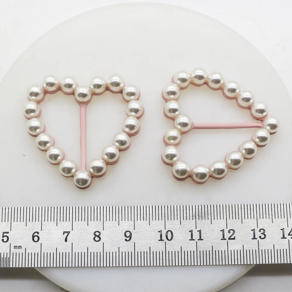 5 шт./лот розовый Sweet Heart Pearl Metal Flatback пряжки для свадьбы пояса Craft ленты на Scarpbooking