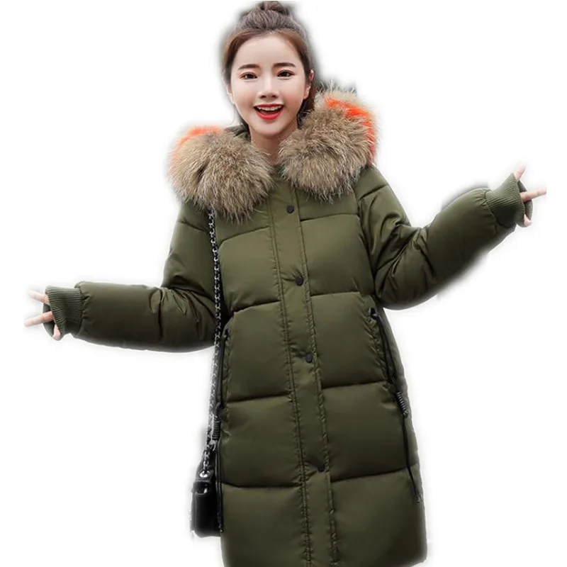 

Plus Size 3XL Fashion Down Cotton Jacket Women Medium-Long 2018 Thicken Women Parkas Wide-Waisted Loose Parkas Hot Sale Q385