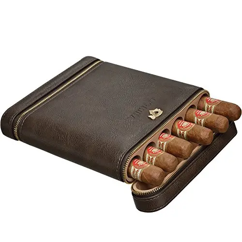 COHIBA кофе кожа кедр выстроились 6 трубки портсигар чехол Humidor W/увлажнитель(серый