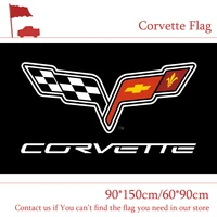 90150cm6090cm corvette flag corvette banner polyster motor activity decorative car competitions