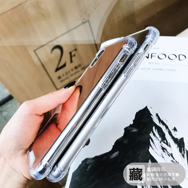 Противоударный зеркальный чехол Gasbag для iphone XR 7 8 XS MAX 11 Pro X 10 6 6S Plus 7Plus 8Plus Мягкий чехол для телефона из ТПУ