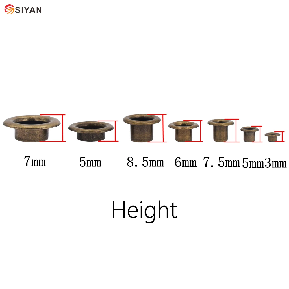 100 наборов металлических бронзовых люверсов с люверсами для кожевенного ремесла