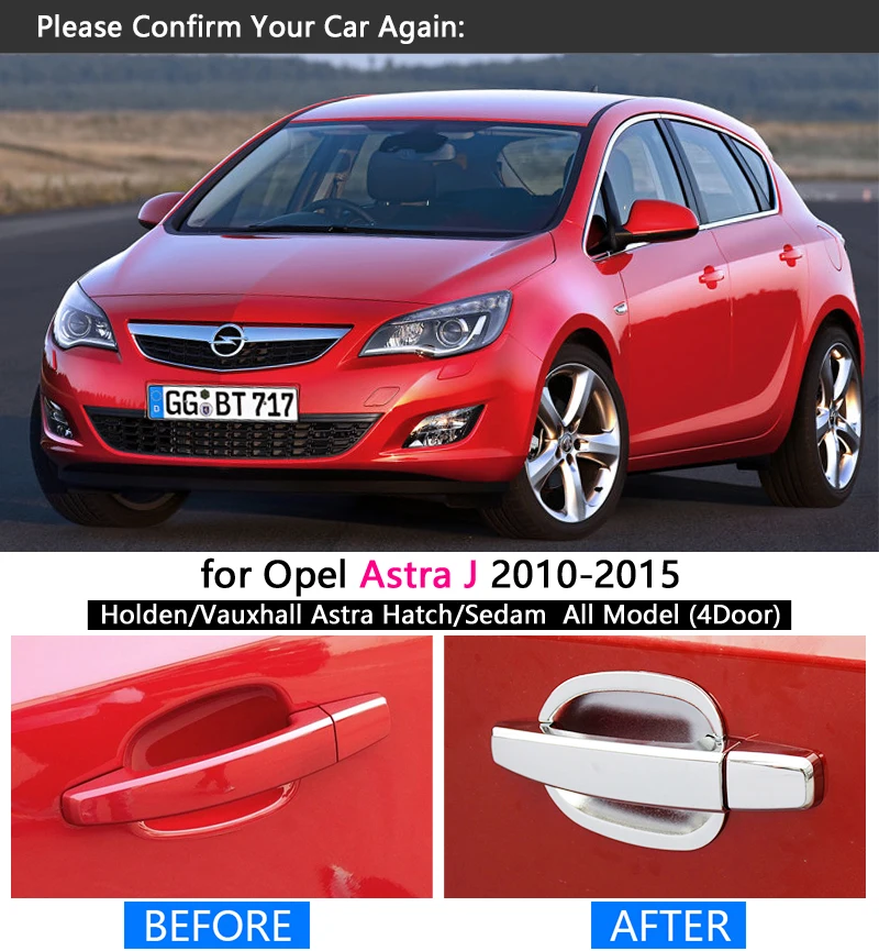 Набор хромированной обшивки для OPEL Astra J 2010 2015 набор ручки Vauxhall Holden OPC GTC VRX2012 2014