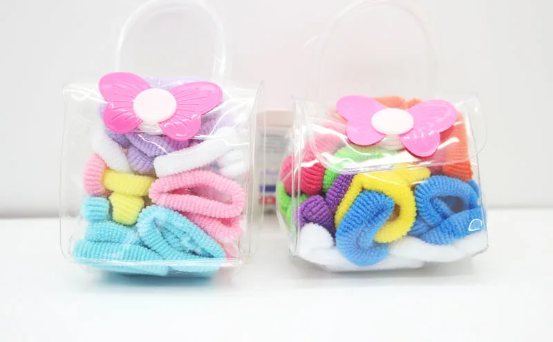 40 pieces Candy color towel ring elastic hair bands solid mini one-off rubber headwear for girls accessories | Детская одежда и