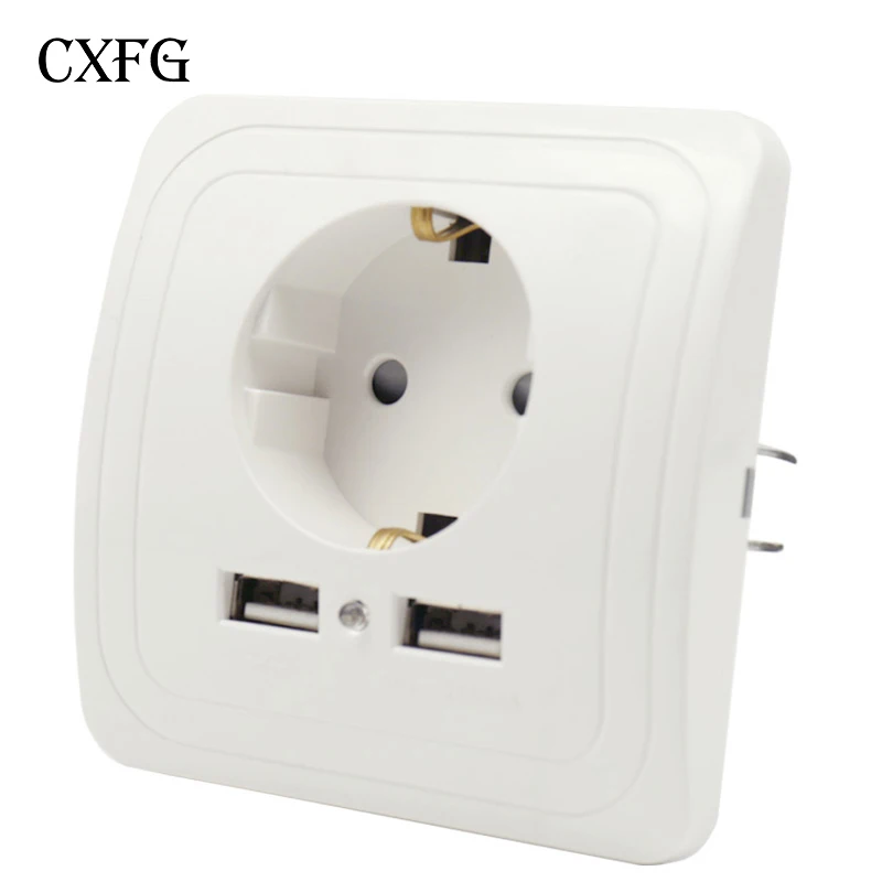CXFGpop розетка лучшее двойное зарядное устройство адаптер 16А ЕС USB порт 2000ма