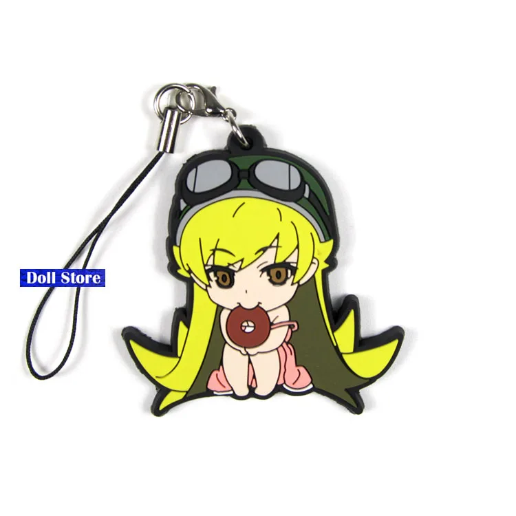 Nisemonogatari Ошино шинобу Sengoku Nadeko оригинальная японская аниме фигурка резиновая подвеска на мобильный телефон брелок/ремешок D235